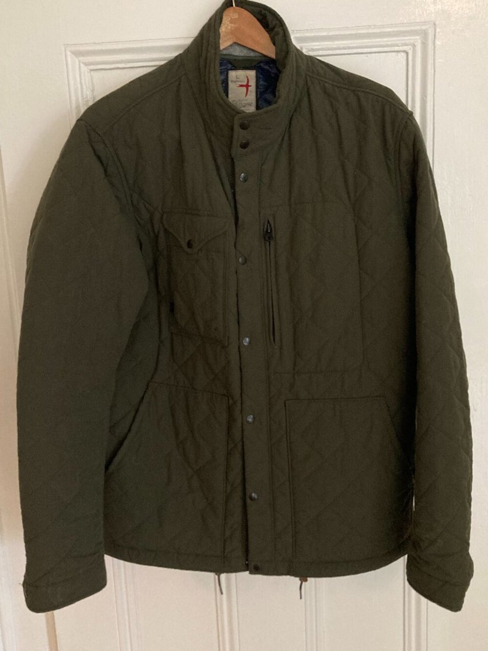 Relwen Quilted Insulated Tanker Jacket Dark Loden Green Large EUC